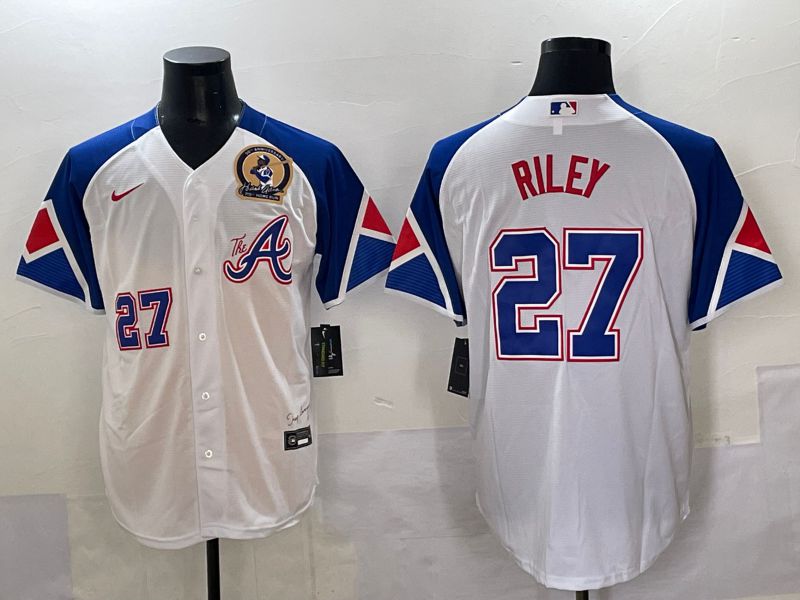 Men 2025 Atlanta Braves #27 Riley White blue City Edition Nike MLB Jersey style 2->atlanta braves->MLB Jersey